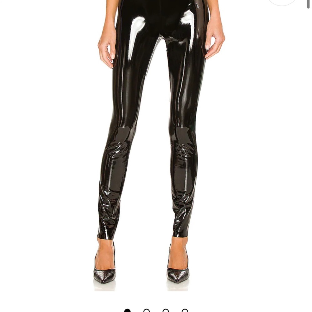 Alice + Olivia - Maddox Back Zip Vegan Leather Legging in Black